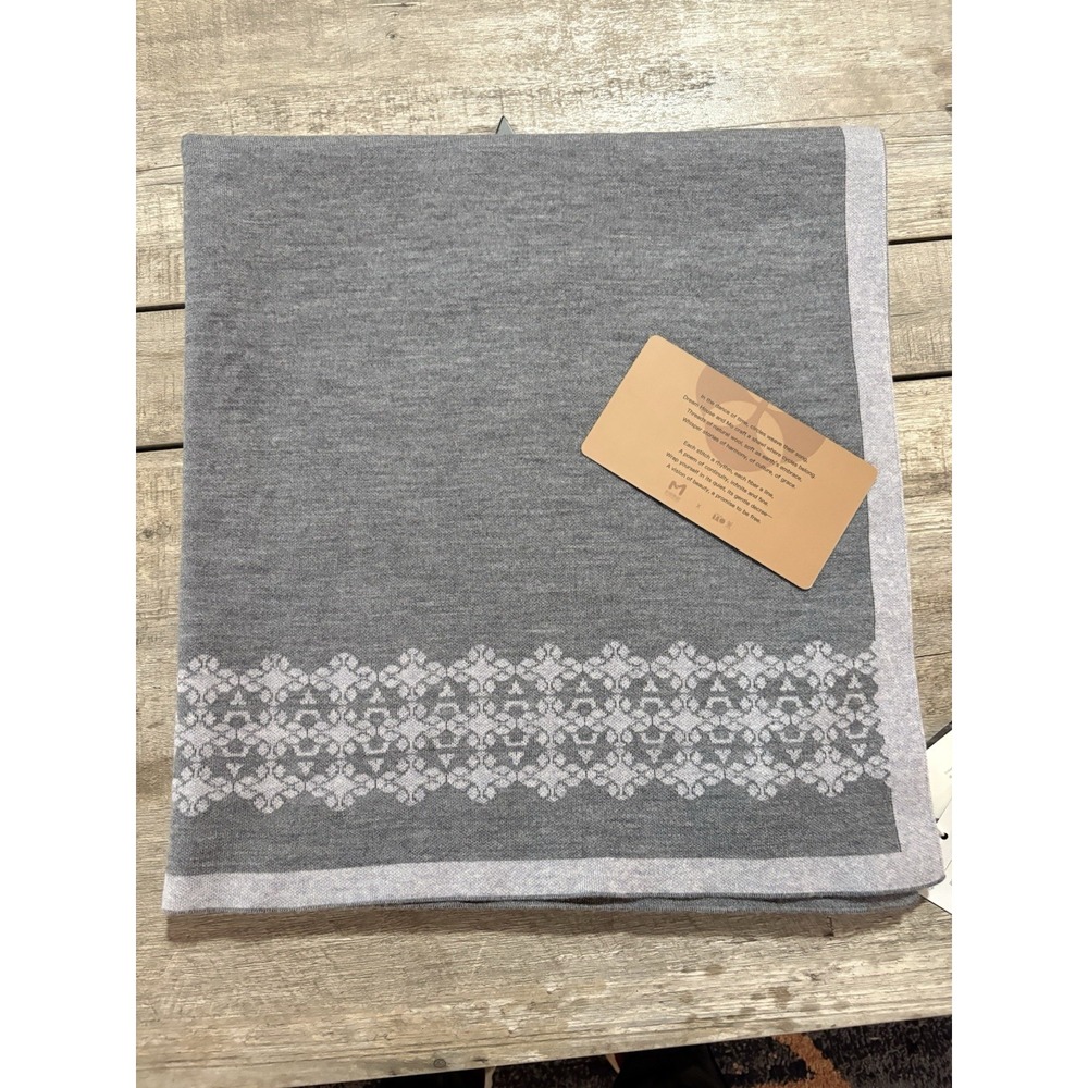 100% Merino Wool Shawl Throw Reversible 32x70